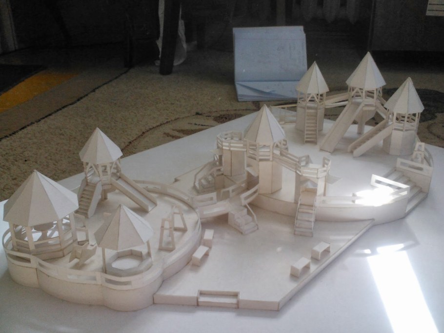 Бумажный макет детской площадки