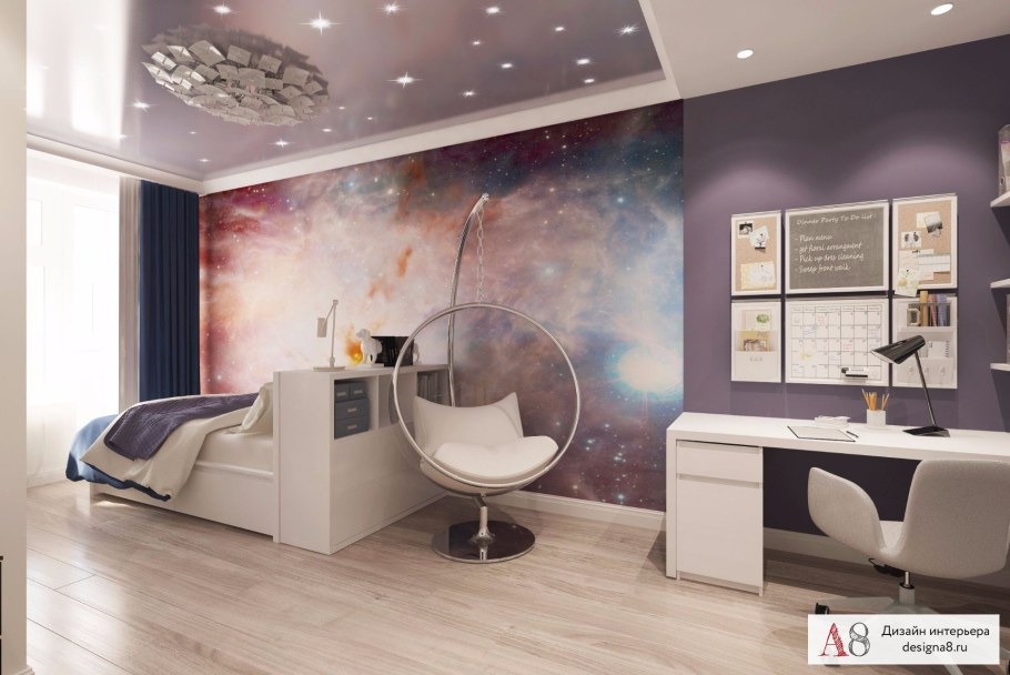 Интерьер детской в стиле космос