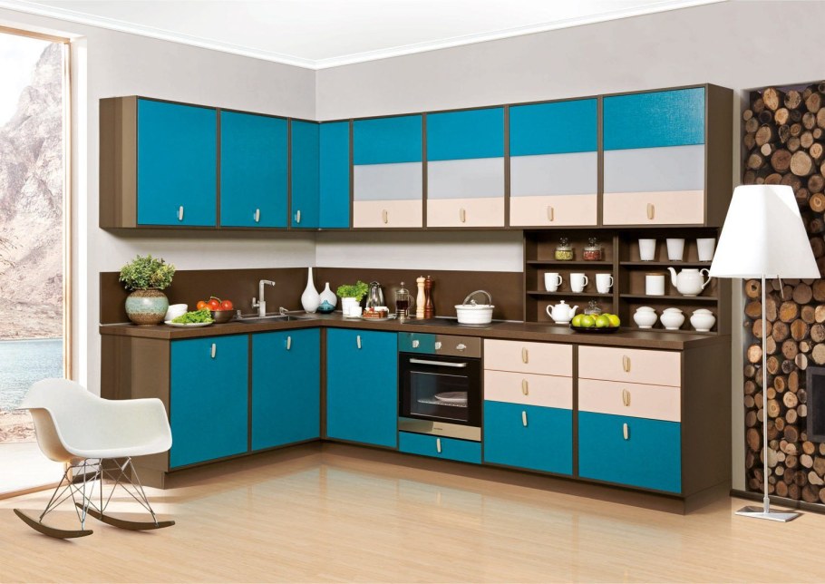 Кухня в бирюзовом цвете