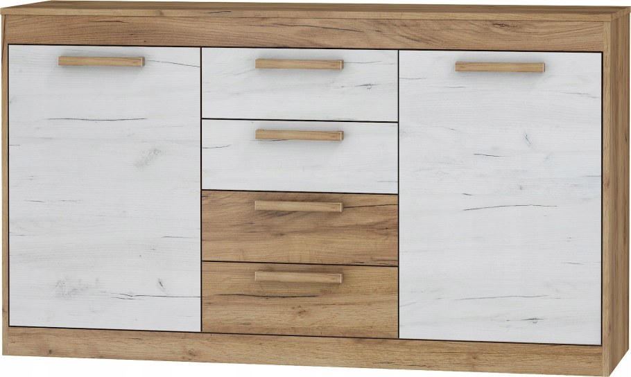 Комод дуб крафт золотой с белым