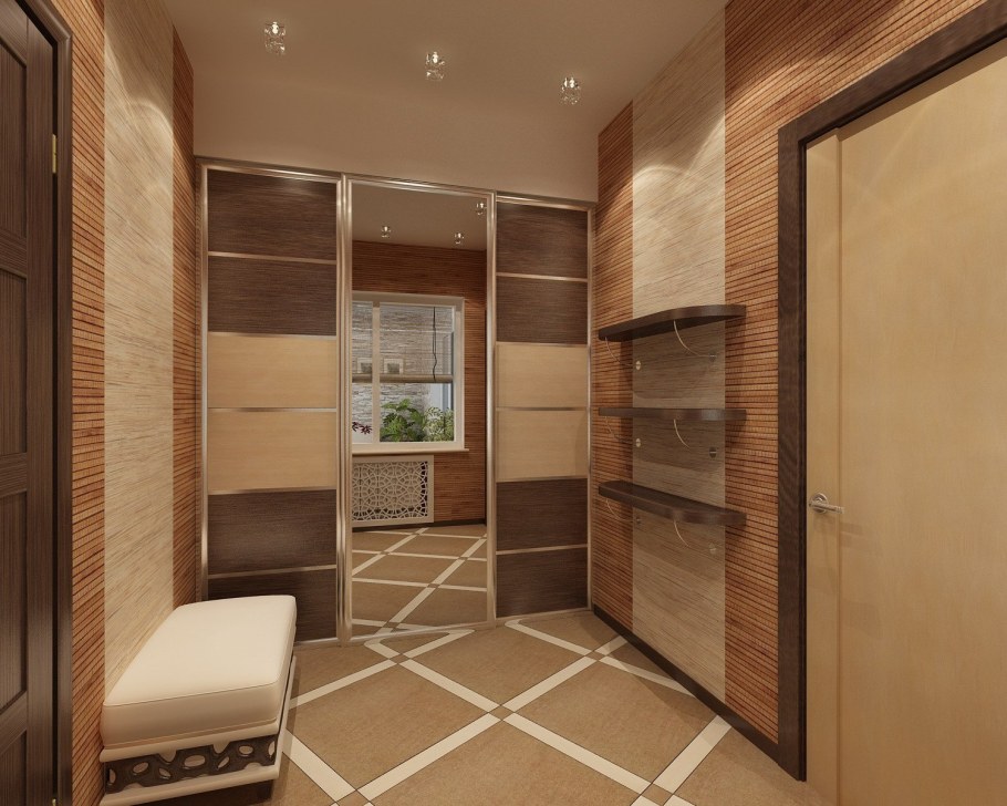 Интерьер прямоугольной прихожей