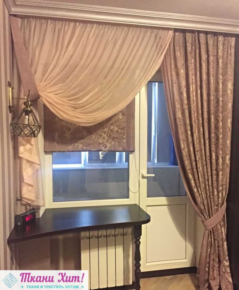 Шторы на окно с балконной дверью