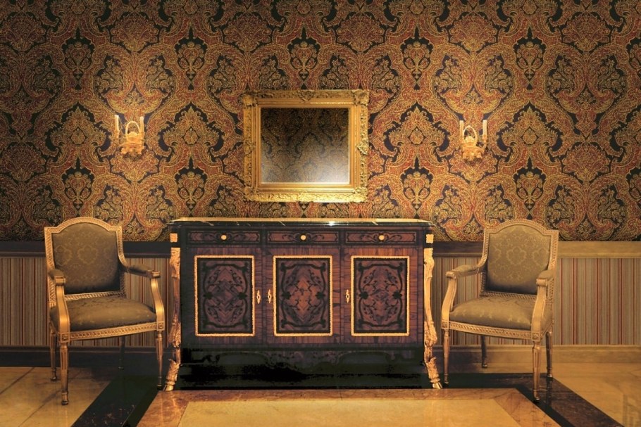 Обои в классическом стиле в интерьере