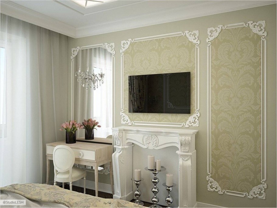 Декор стен молдингами