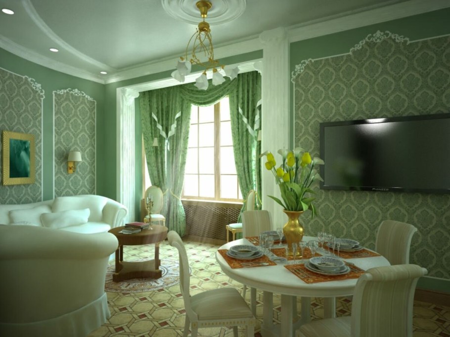 Интерьер в зеленом стиле