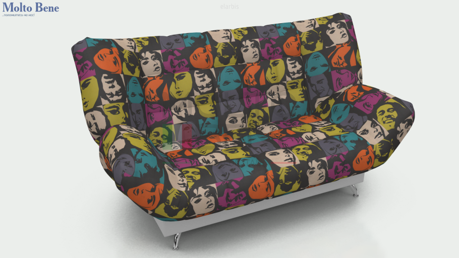 Чехол на диван клик-кляк с двумя подушками