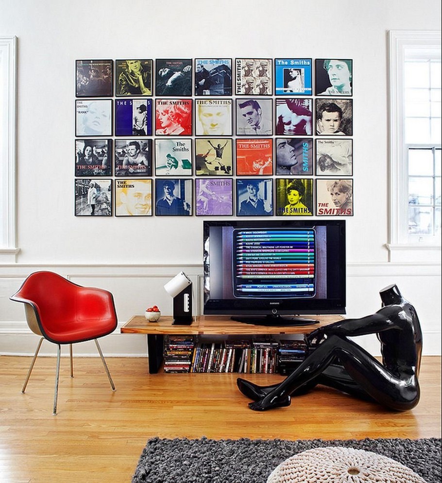 Виниловые диски в интерьере