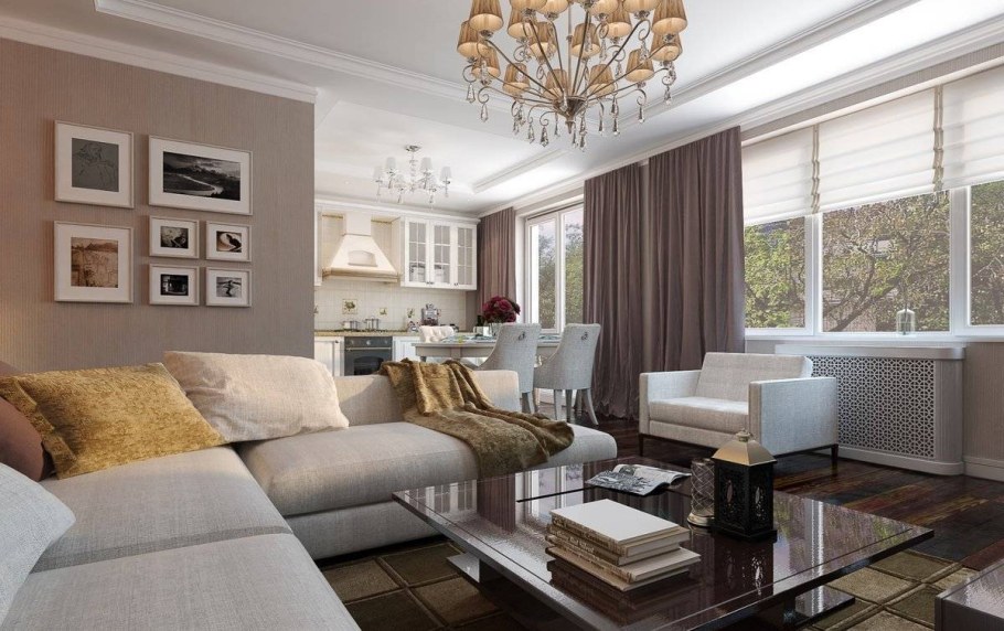 Интерьер квартиры трехкомнатной