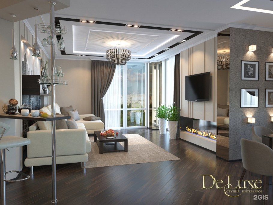 Современный интерьер трехкомнатной квартиры