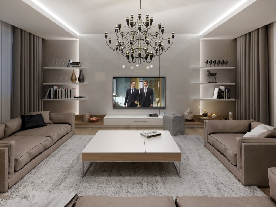 Интерьер квартиры в современном стиле трехкомнатная