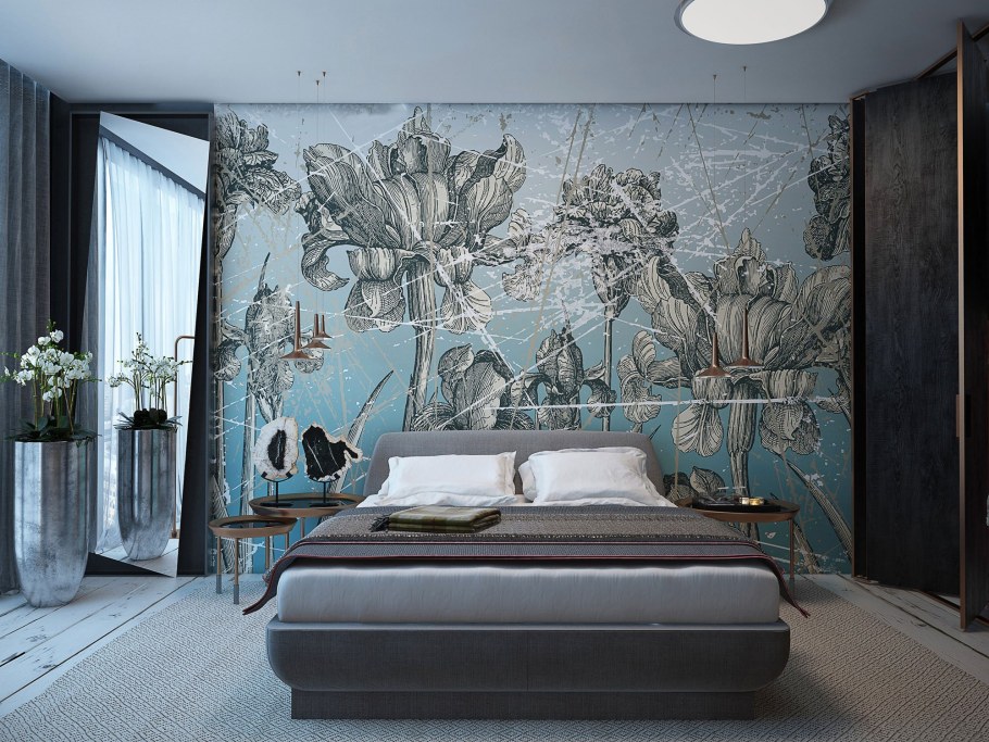 Affresco в интерьере спальни