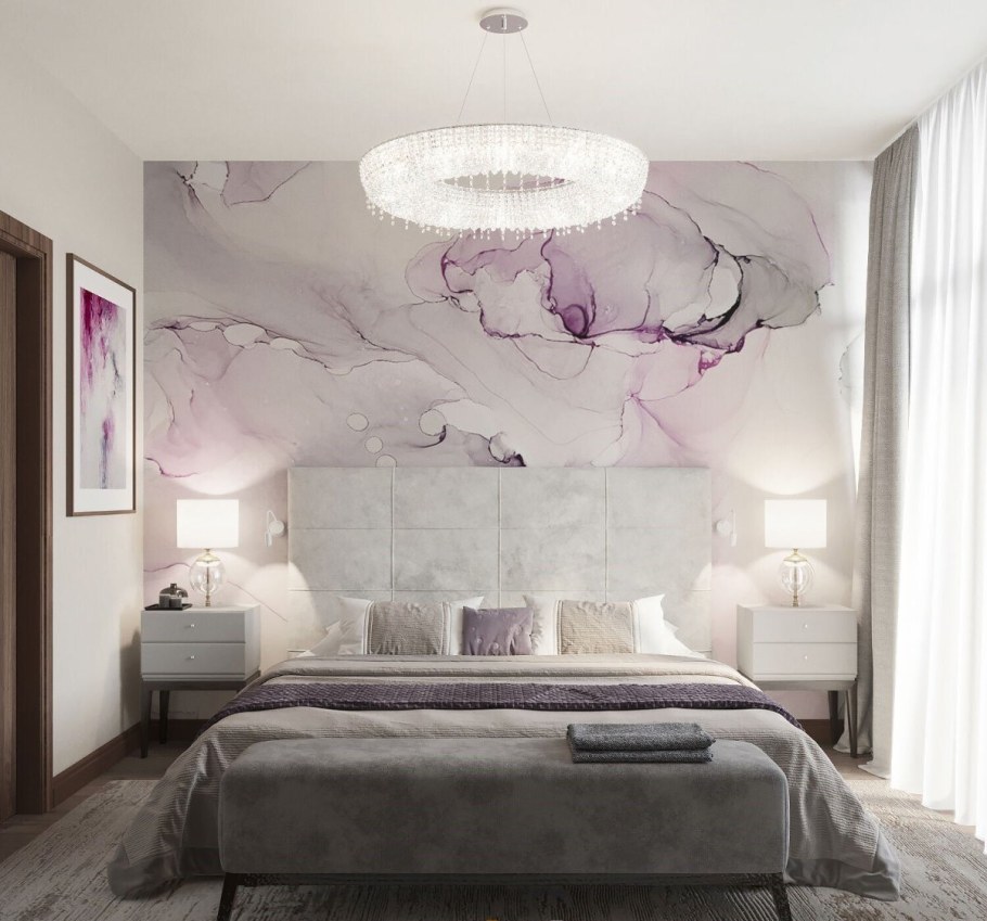 Интерьер в серо розовых тонах