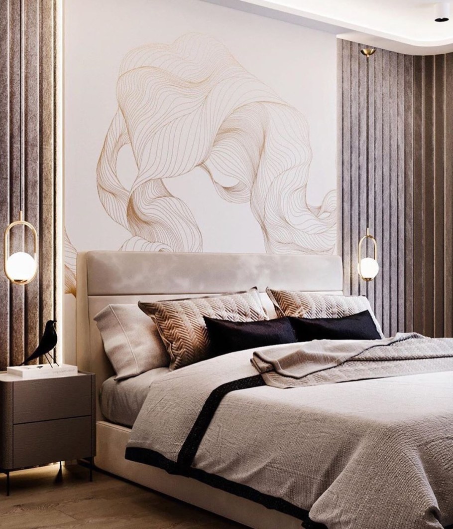 Декоративные панели в спальне