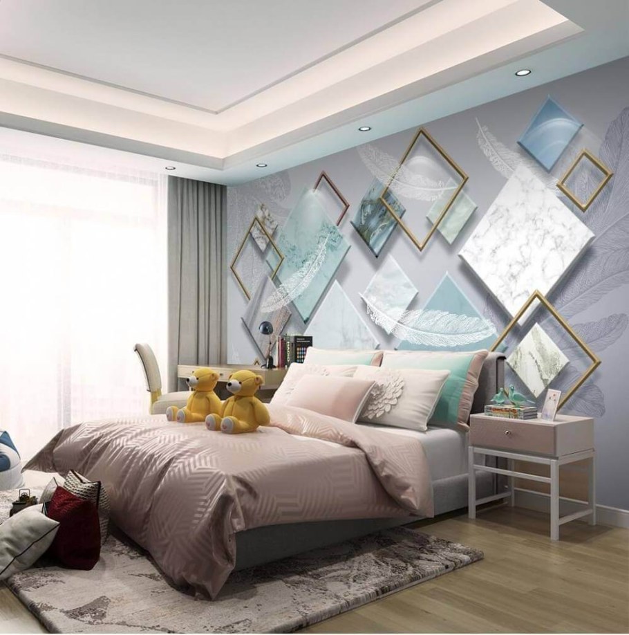 Фрески в интерьере спальни