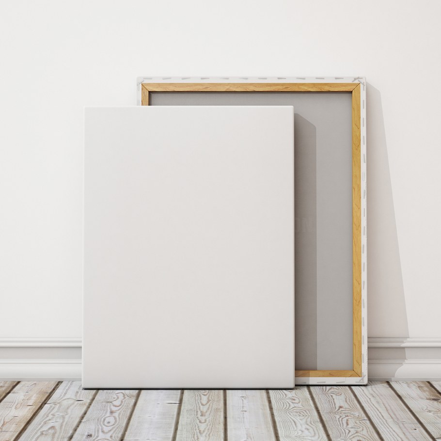 Белый холст на подрамнике