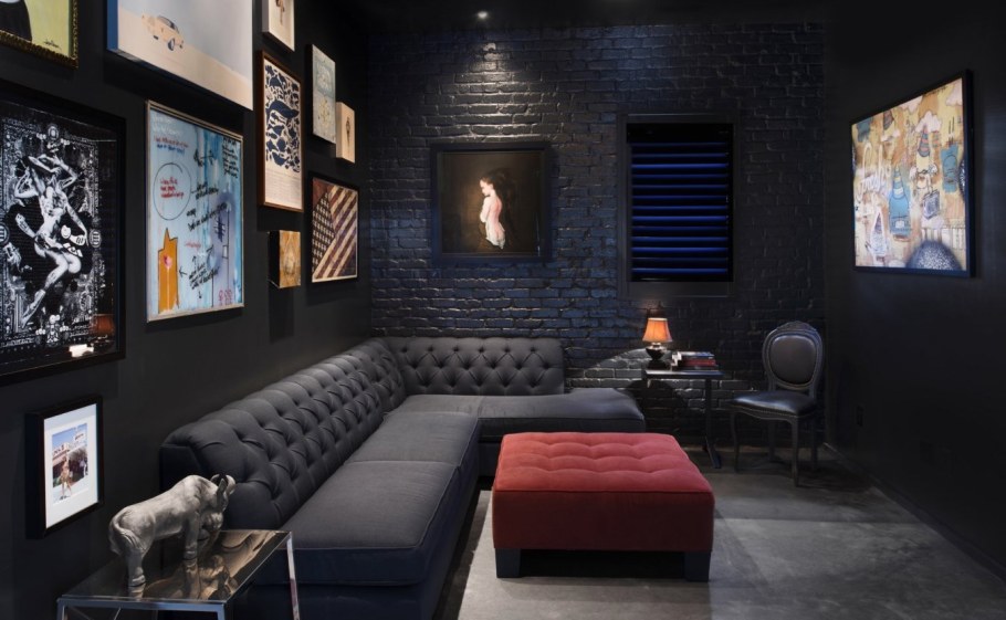 Черный кирпич в интерьере