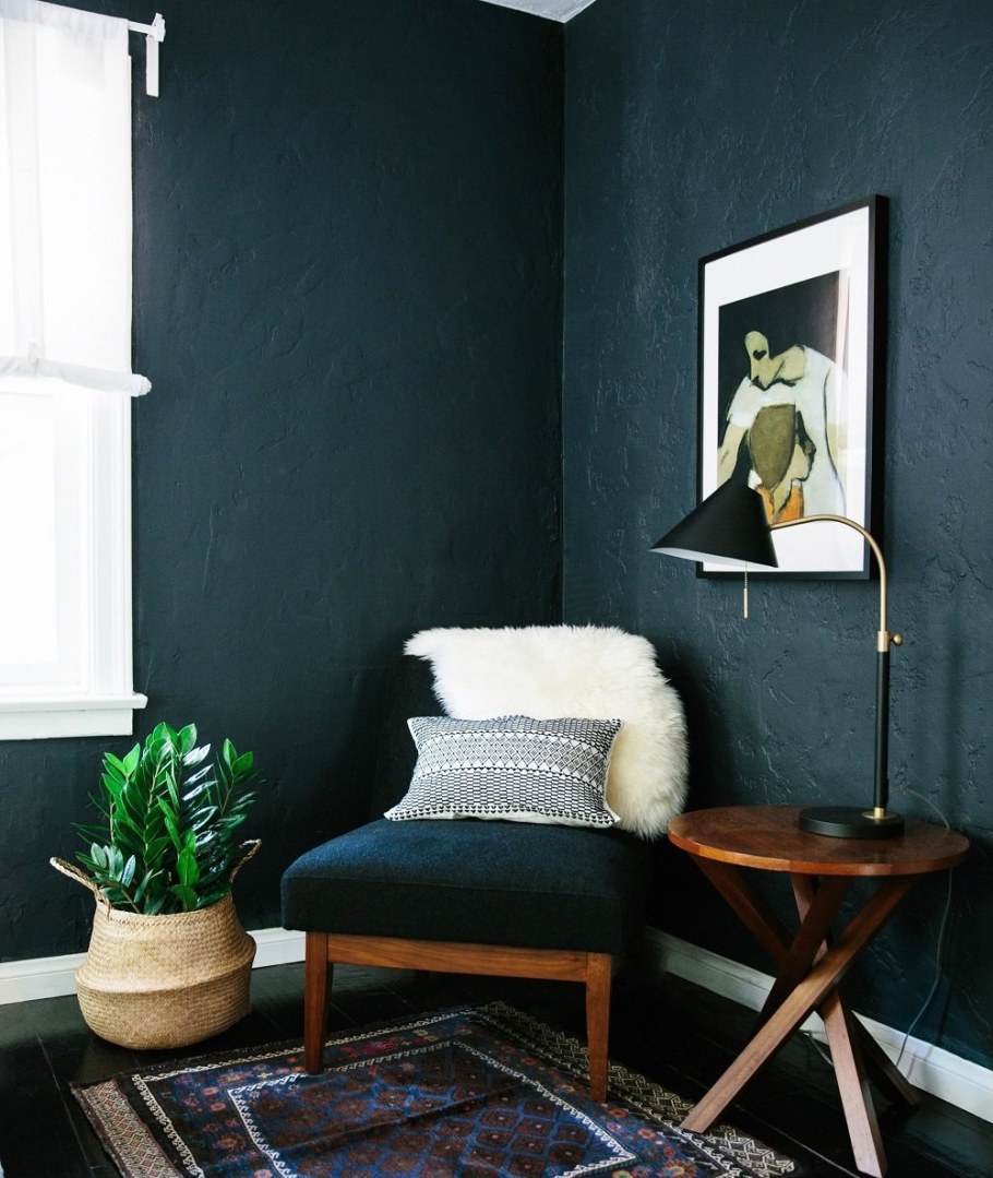 Темные стены в интерьере