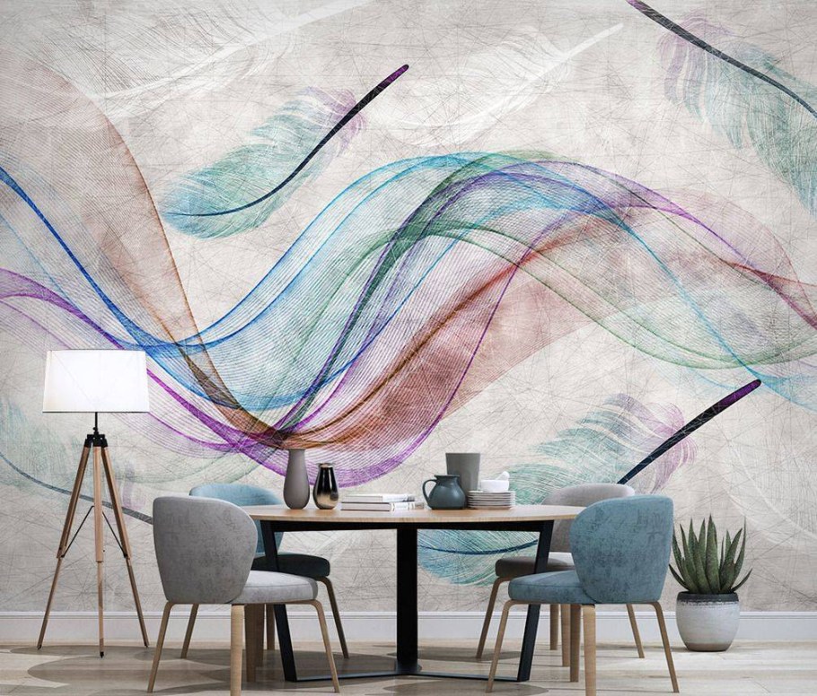 Абстракция на стене в квартире