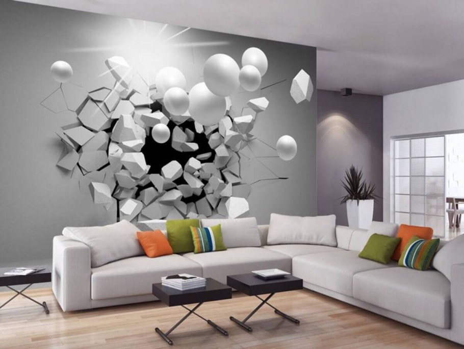 Декор стены в гостиной