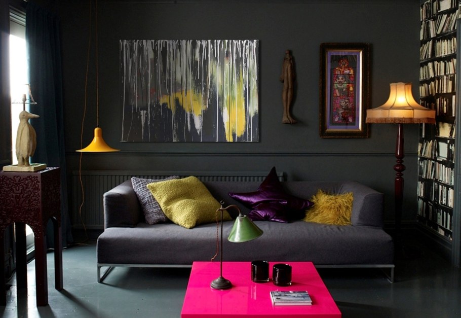 Черно желтый интерьер