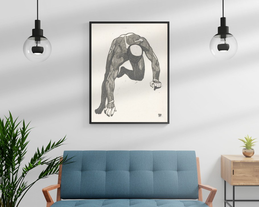 Мокап для картины в интерьере лофт