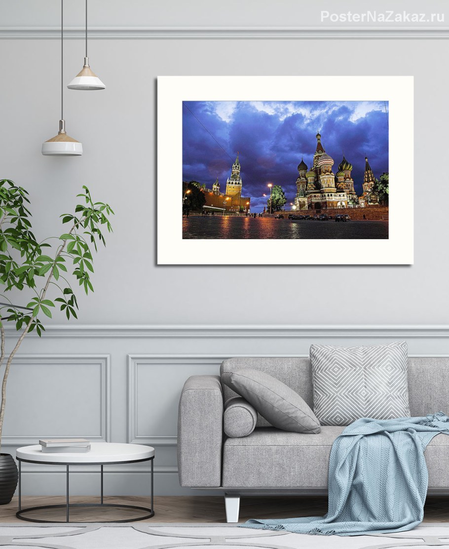 Мокап картина в интерьере