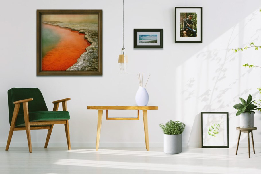 Красивый интерьер мокап картины