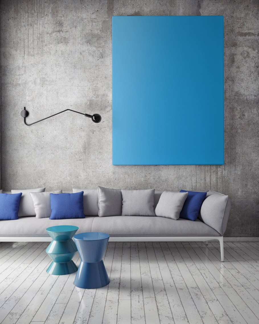 Синяя картина в интерьере