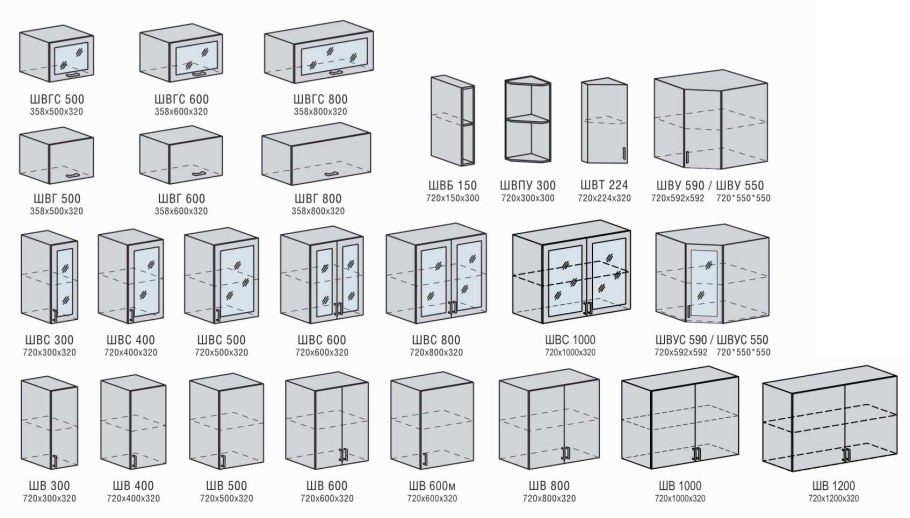 Кухонные модули деталировка глубина 600