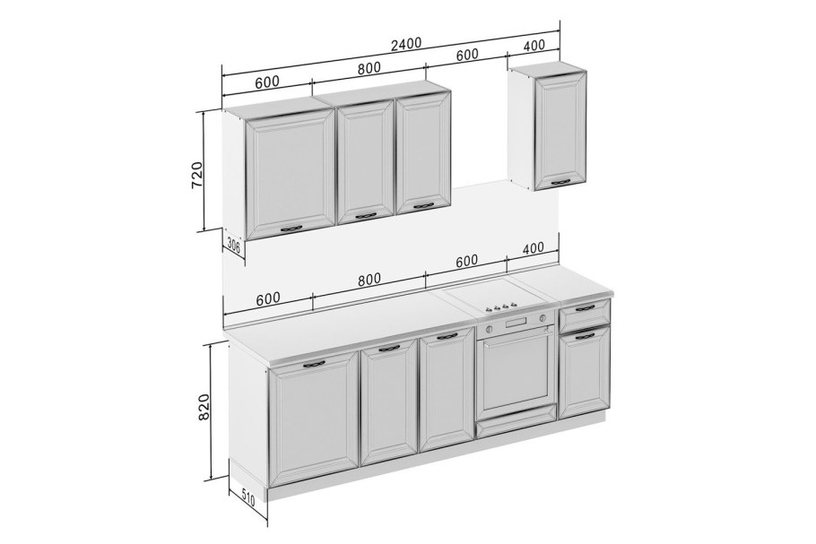 Кухни Мария размерный ряд кухонных каркасов