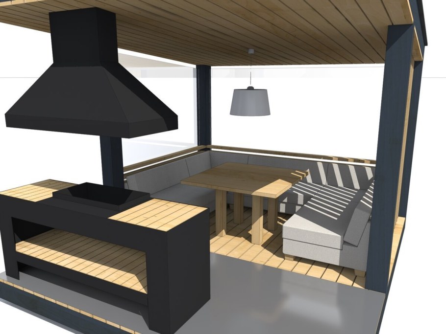 Беседка 4 на 4 с мангалом