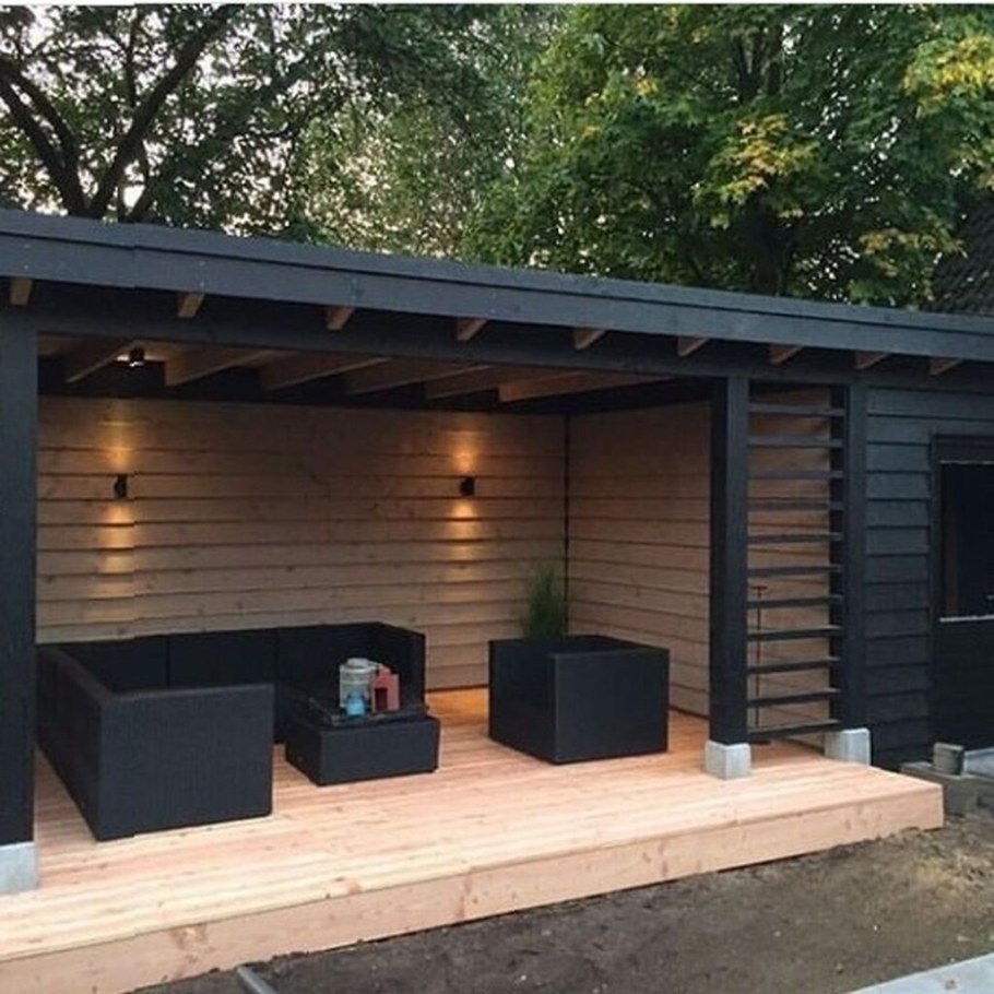 Баня хозблок с односкатной крышей