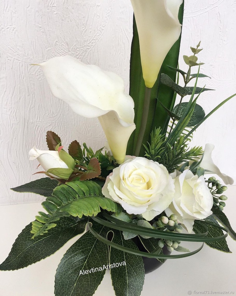 Композиции из искусственных цветов для интерьера