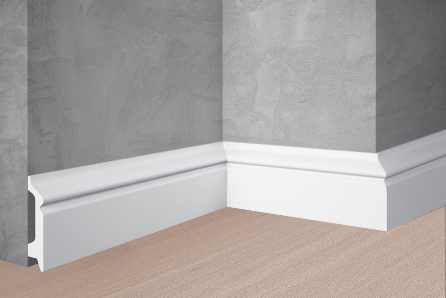 Плинтус stenopol c7231, полистирол, 58мм, 200 см, цвет белый