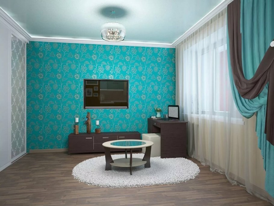 Бирюзовый цвет в интерьере