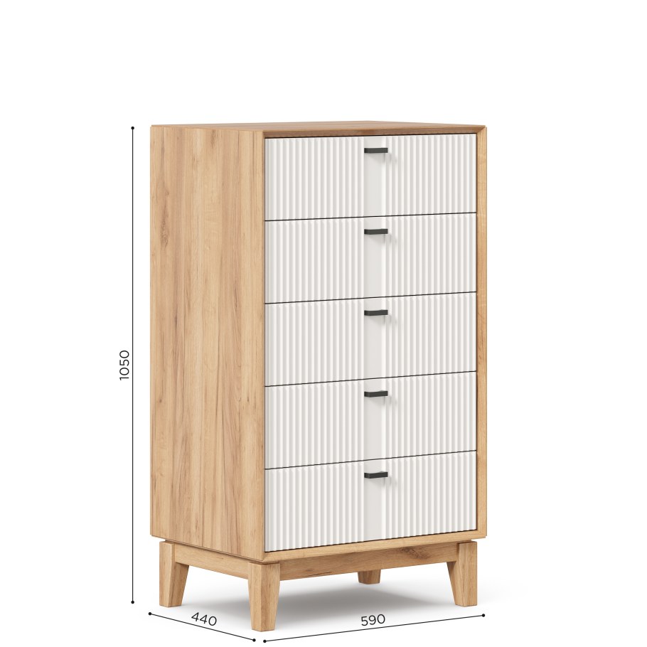 Комод Бари дуб золотой/белый