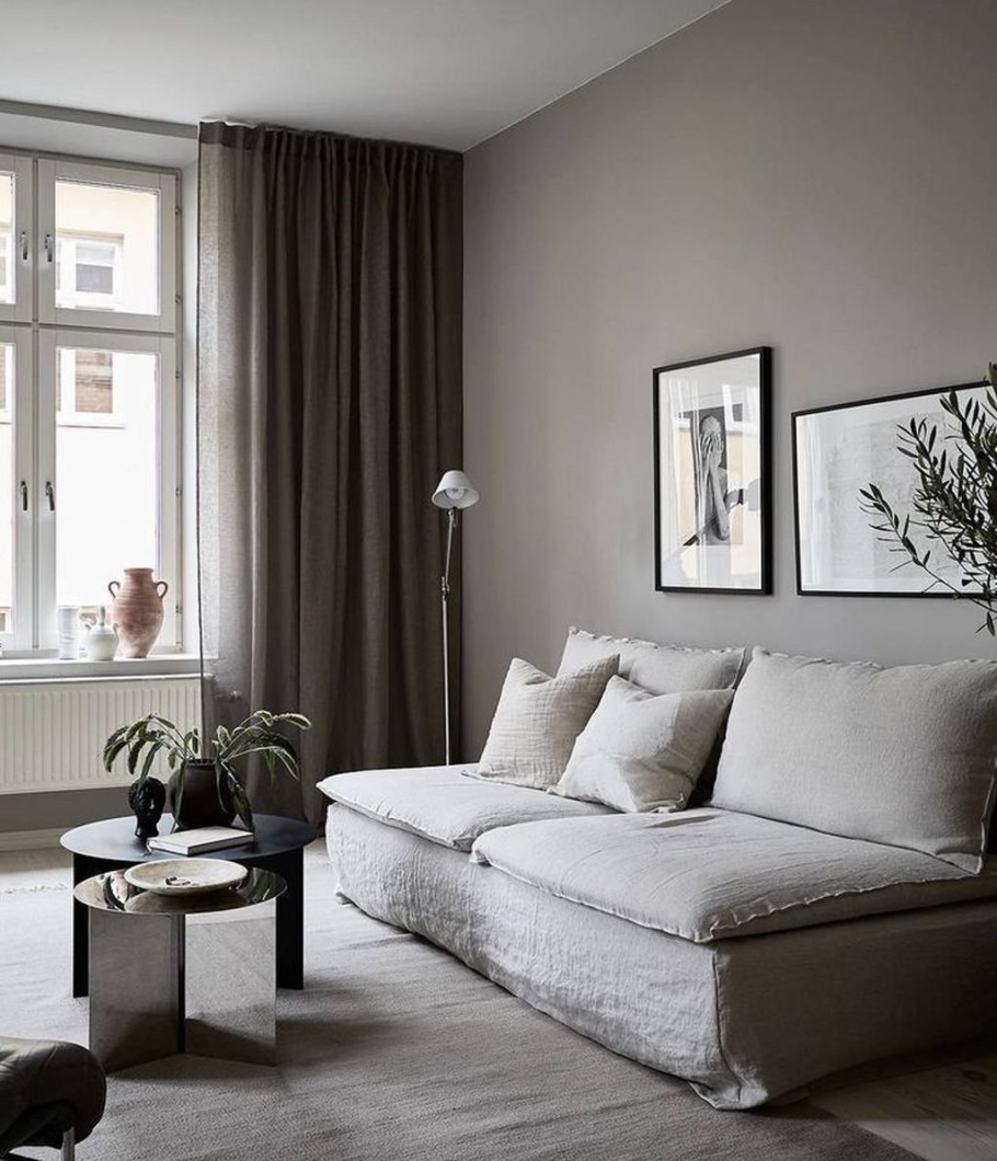 Серые стены в интерьере