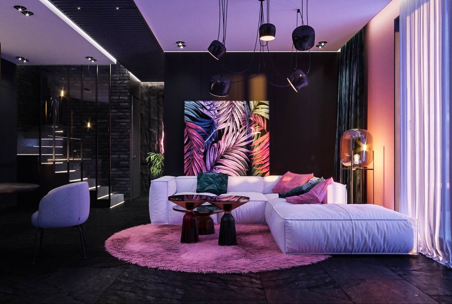 Комната в фиолетовых тонах