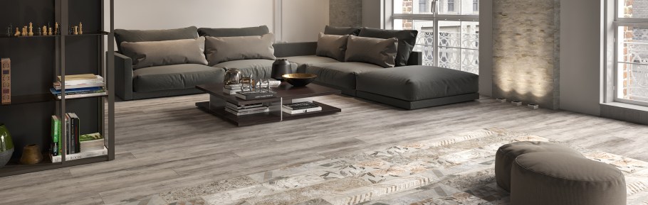 Керамогранит антик Вуд серый