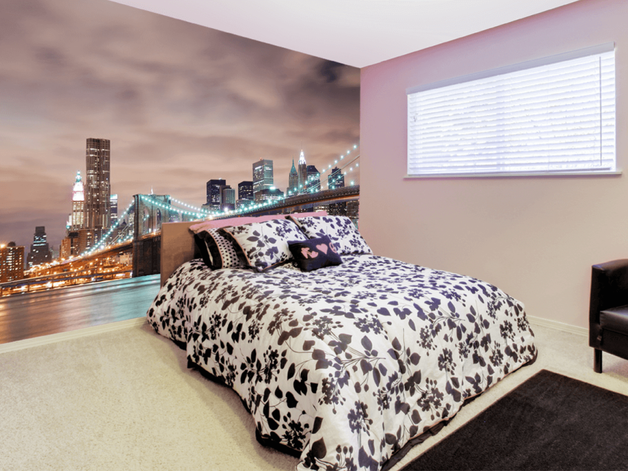 Фотообои и обои сочетание