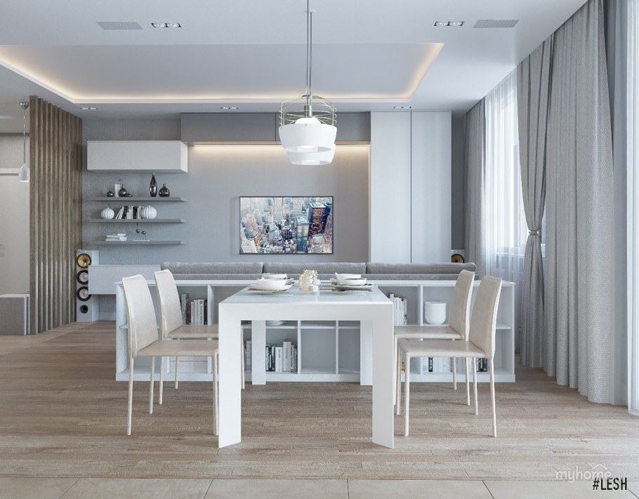 Гостиная с обеденным столом