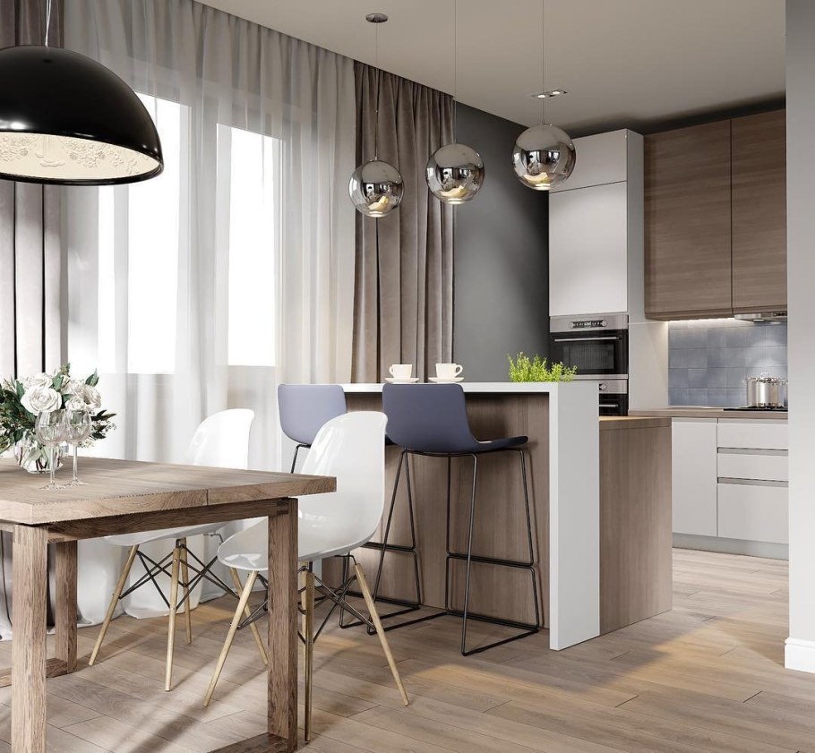 Интерьер обеденной зоны на кухне