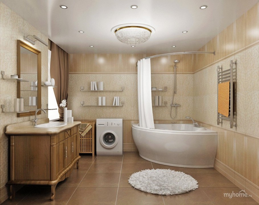 Красивые угловые Ванные комнаты