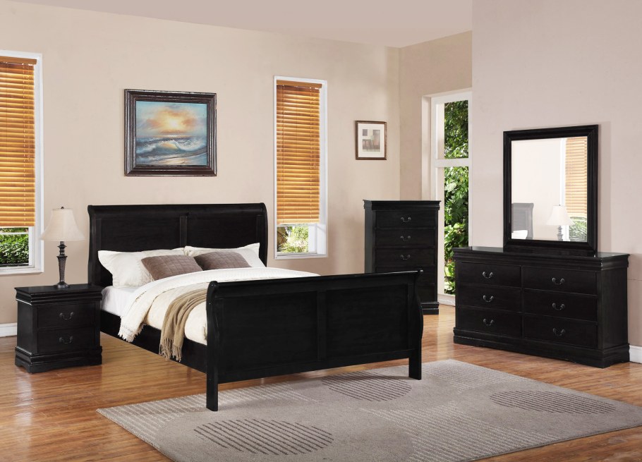 Мебель цвета вишня в интерьере спальни