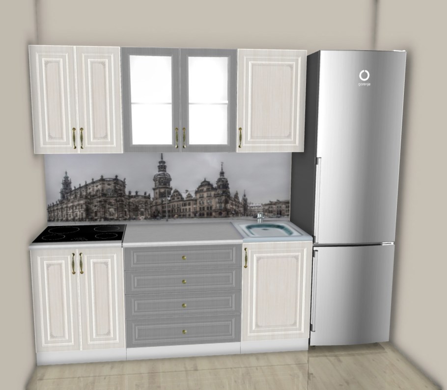 Кухня Виктория угловая белый Сандал