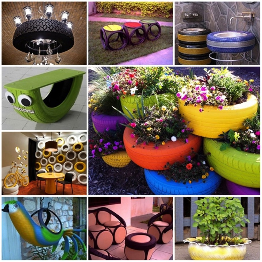 Покрышки для сада идеи