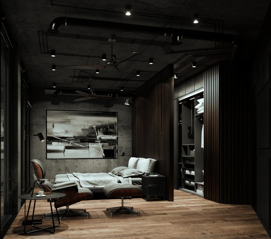 Брутальная спальня для мужчин