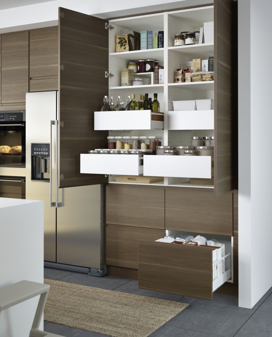 Кухня икеа Воксторп грецкий орех