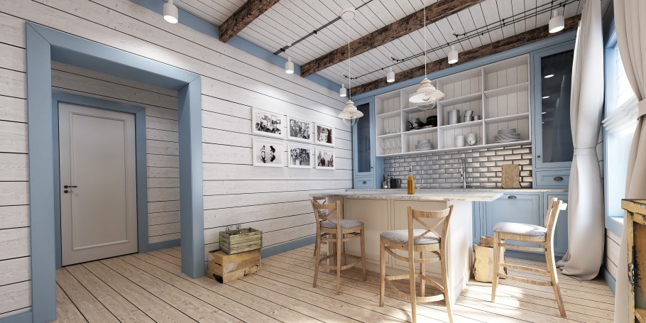 Tikkurila голубой имитация бруса