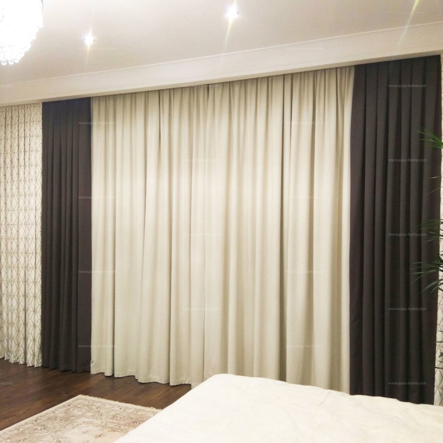 Ночные занавески в спальню в современном стиле